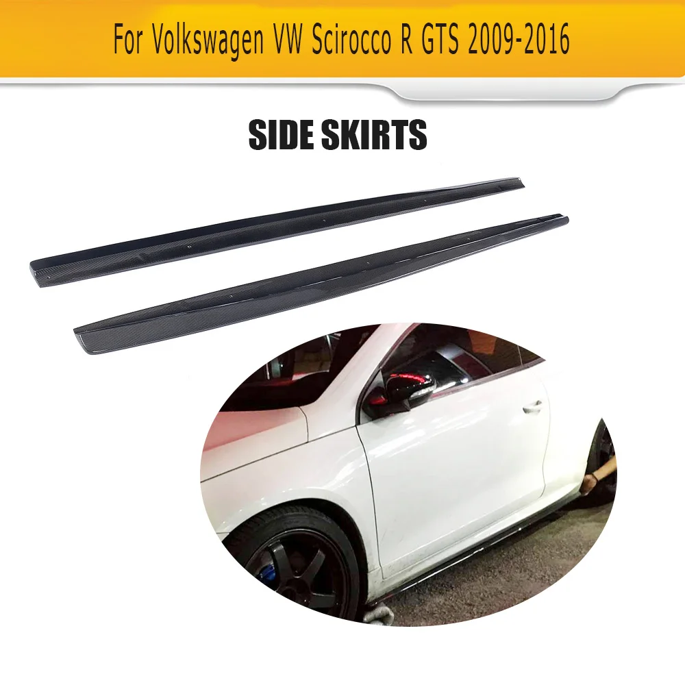 Carbon Fiber Side Skirt Skirts Apron For Volkswagen Scirocco R GTS 2009 2010 2011 2012 2013 2014 2015 2016 | Автомобили и