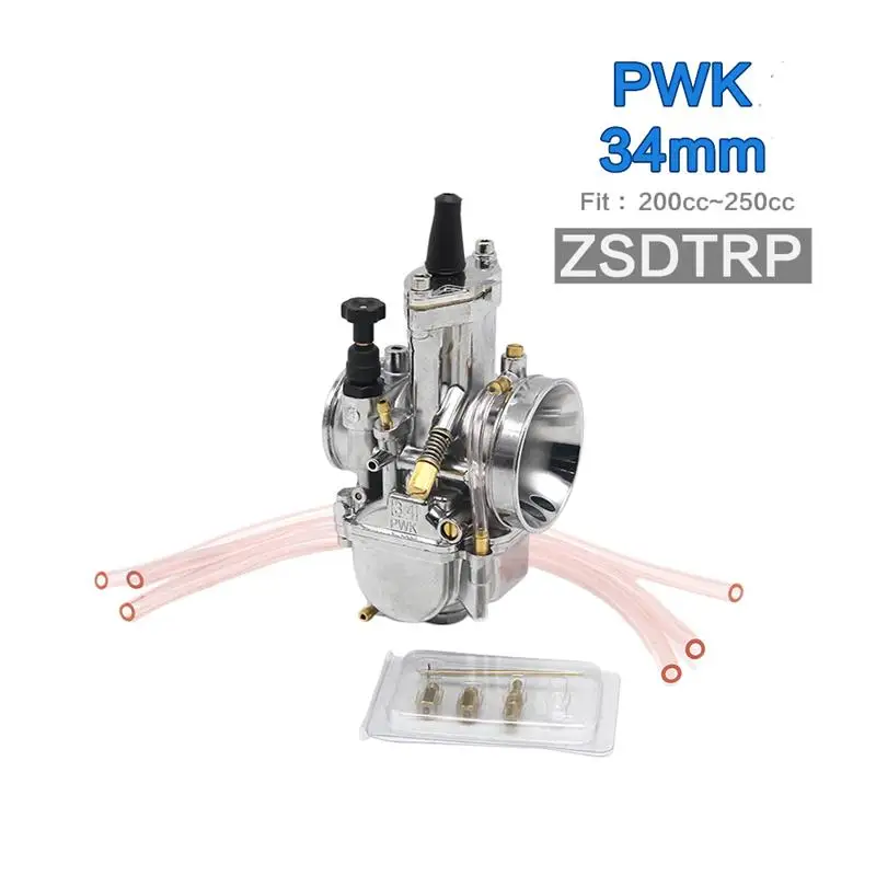 Y-34mm Alconstar-21 24 26 28 30 32 34 мм серый серебристый мотоцикл PWK Карбюратор с power Jet Carb для 2 T/4 T двигатель для Kawasaki KTM EXC - Цвет: Y-34mm