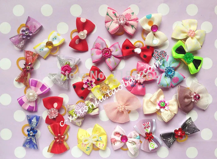 20 шт./партия 2014 новый смешанный стиль высокое качество жемчуг банты для собак