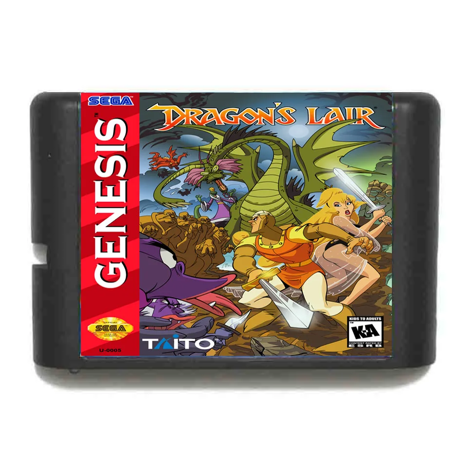 

Dragon's lair 16 bit MD Game Card For 16 bit Sega MegaDrive Genesis game console