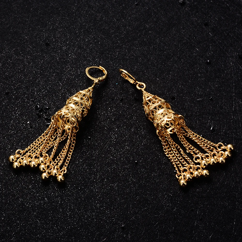 Женские этнические сережки в стиле бохо WANDO индийские серьги-подвески золотого