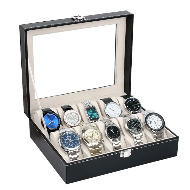 IMC Leather Watch Case Jewelry Display Collection Storage Organizer Box Holder Caixa De Relogios us | Наручные часы