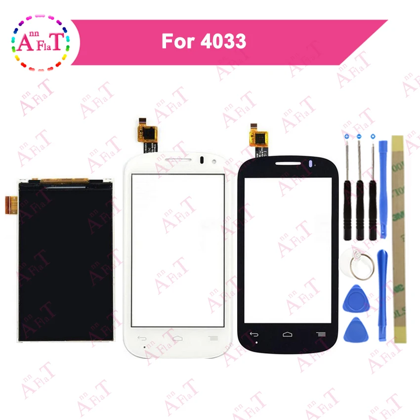 10 шт./лот 4 0 ''для Alcatel Pop C3 OT4033 ЖК дисплей экран + сенсорный дигитайзер черный с
