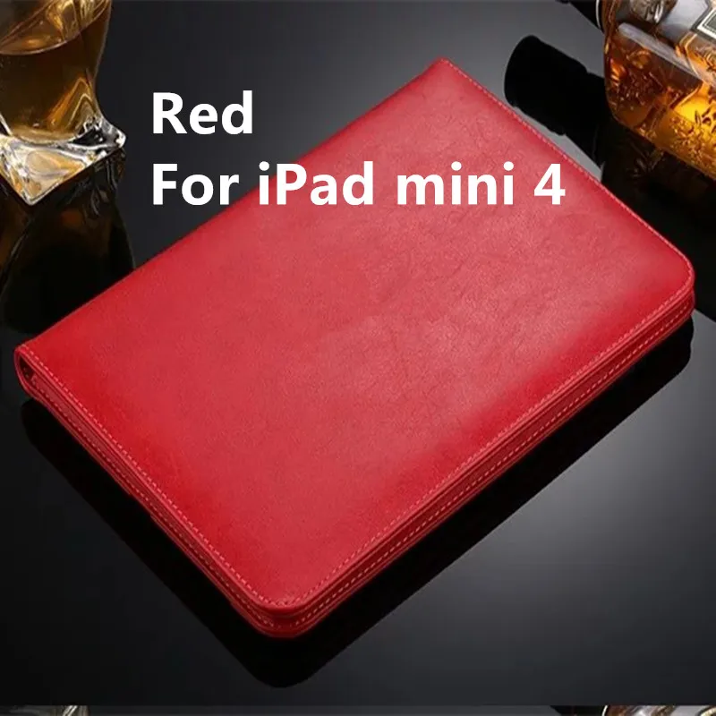 red mini 4 Hmsunrise чехол для ipad mini 2 кожаный чехол для Apple ipad mini 4 смарт-подставка чехол для ipad mini 3 с функцией автоматического пробуждения/сна - Цвет: red mini 4