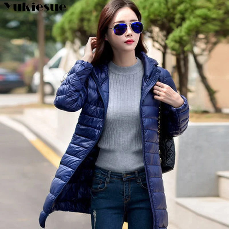 Новинка 2018 осенне-зимняя женская куртка на утином пуху S ~ 3XL облегающие парки