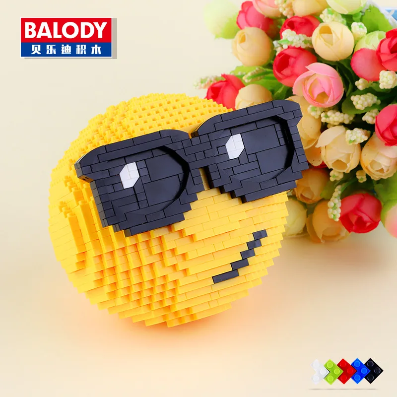 BALODY микро размер строительные блоки игрушечный конструктор игрушки, образовательная разведка, улыбающееся лицо игрушки