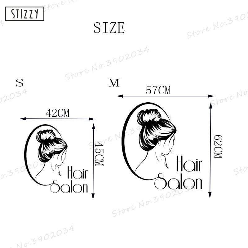 Настенная Наклейка stizzy для девочек салонный винил волос на окно художественный