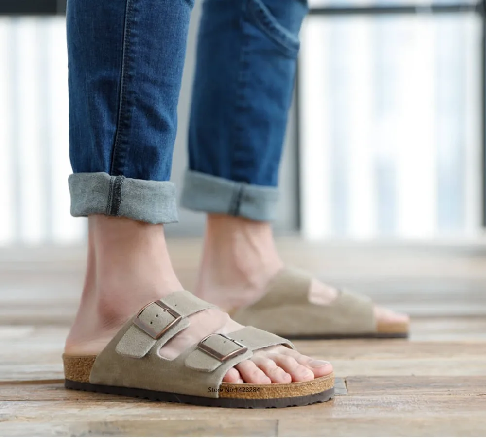 Xiaomi youpin Aishoes/мужские летние Красивые пробковые сандалии из мягкой воловьей кожи; пляжные сандалии; модные повседневные Нескользящие пробковые тапочки