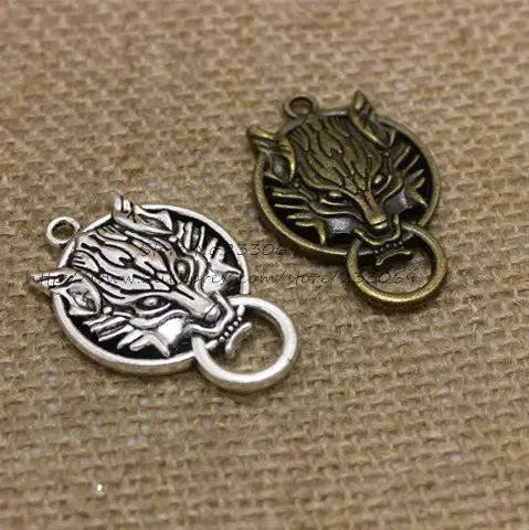 

8pcs 26*40mm Anger Wolf Charms Vintage Metal Zinc Alloy Fashion Trendy Animal Pendant for Jewelry