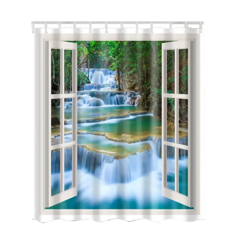 Водонепроницаемая занавеска для душа спа декор ванной комнаты Голубой океан