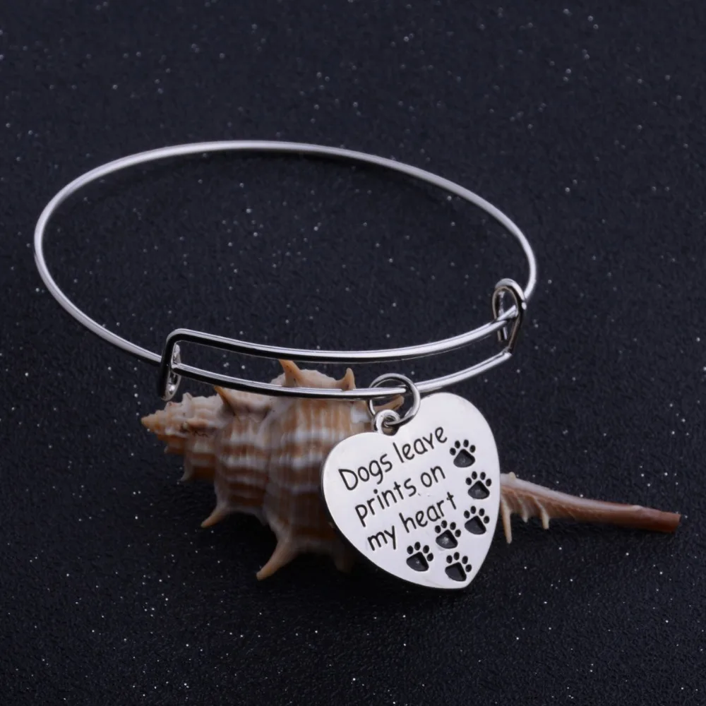 Женский и мужской браслет с принтом лапы собаки оставить печать на моем сердце