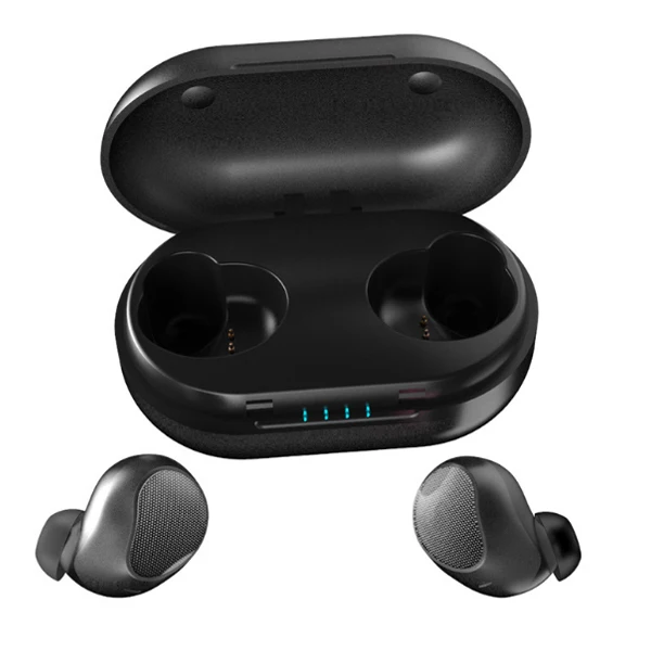 Черный ACCEZZ TWS Bluetooth наушники 5,0 Беспроводные Наушники Hi-Fi стерео сенсорное управление гарнитура IPX5 Водонепроницаемый для iphone Xiaomi телефон - Цвет: Черный