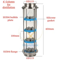 new 4 ss304 bubble plates distillation column with 4 section for distillation glass column