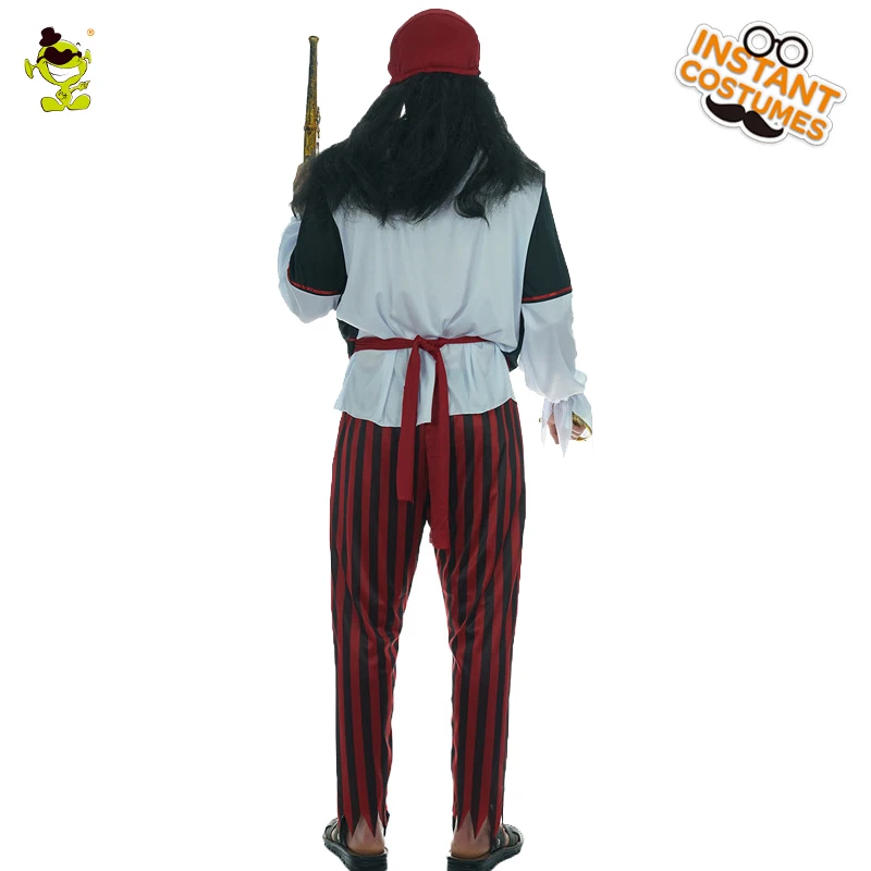 Мужской пиратский костюм одежда для вечеринки костюмы косплея на Хэллоуин
