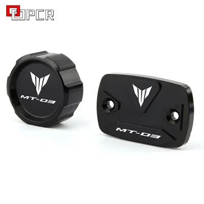 Front and rear black Передний и задний тормозной цилиндр для жидкости, крышка резервуара для Yamaha MT03 MT-03 MT 03 - Цвет: Front and rear black