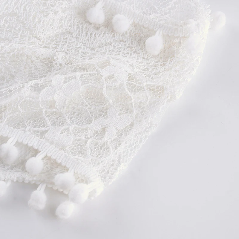 Белое/Черное женское платье туника свободная Летняя женская вязанная крючком