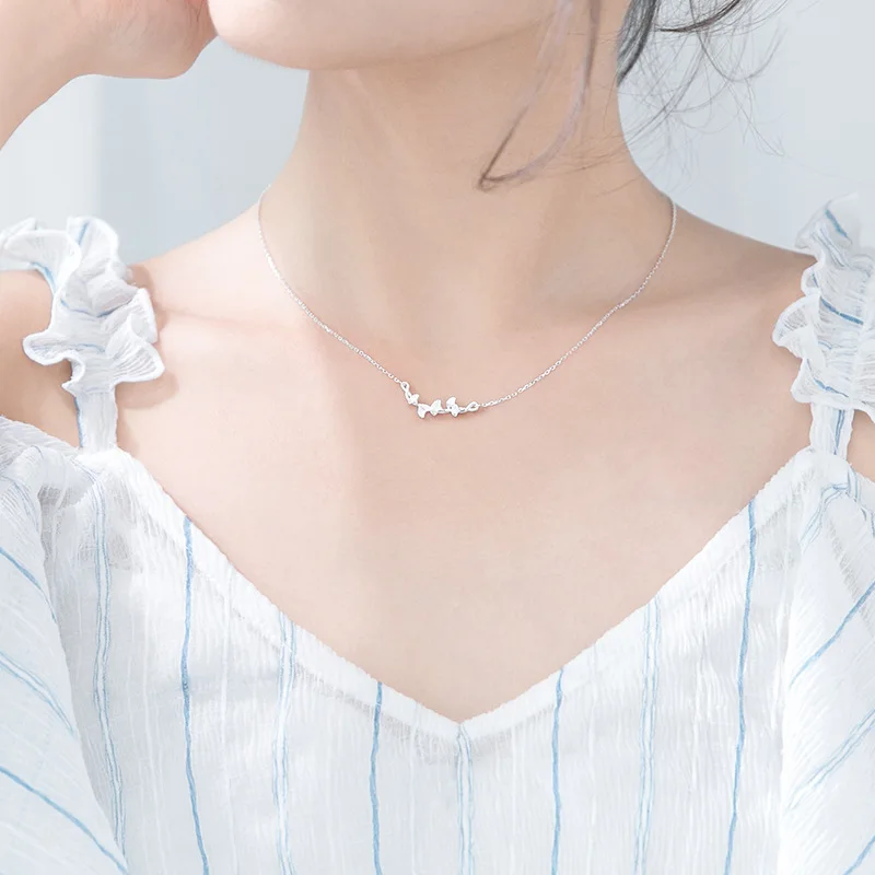 TOYOOSKY ожерелье из стерлингового серебра S925 пробы женское с кулоном в виде листьев