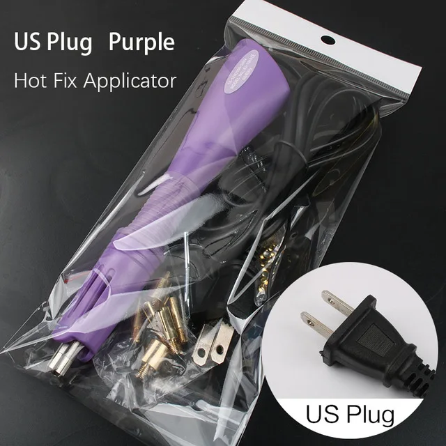 US Plug Purple 2000 шт разные размеры Горячая фиксация Стразы SS6-SS30 5 размеров отдельная упаковка с плоской задней частью камни - Цвет: US Plug Purple