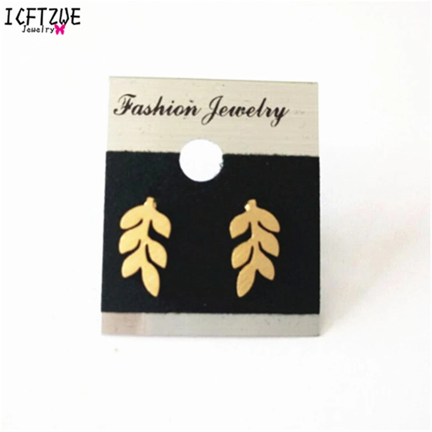 DIANSHANGKAITUOZHE Gold Silver Vintage Leaf Stud Earrings for Women Men Bijoux Stainless Steel Brincos De Festa Trendy Jewelry|stud earrings|stud