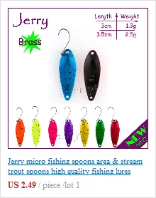 Jerry 1,4 г, 2,5 г Сверхлегкий Воблер для рыболовной наживки металлическая приманка для форели мини Рыболовные ложки латунные ложки для форели