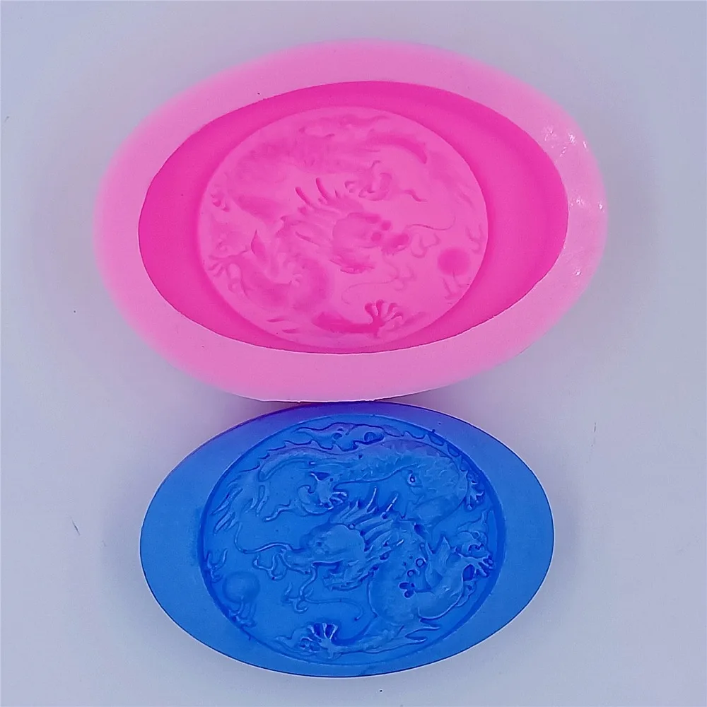 Китайский дракон DIY формы для мыла 3D Овальные силиконовые ручной работы|form for|diy soap