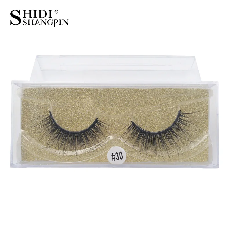 W30G SHIDISHANGPIN 1 коробка 3D норковые ресницы естественные длинные норковые Накладные ресницы ручной работы 3D накладные ресницы пушистый макияж полная полоса - Цвет: W30G