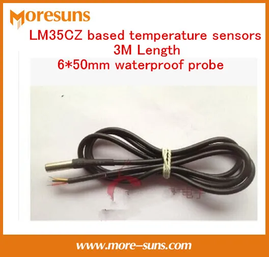 

Free Ship 10pcs Original LM35CZ 6*50mm waterproof cylindrical probe 3M length temperature sensor temperature probe