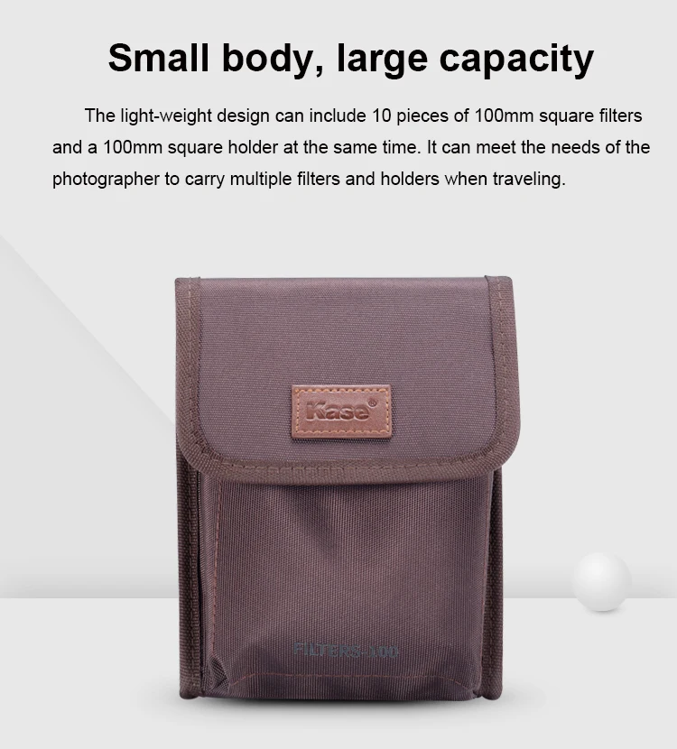 Kase 100mm series Canvas Filter Soft Bag Protector Case Pouch for 100x100mm 100x150mm Square Filters,Can hold 10 Filters