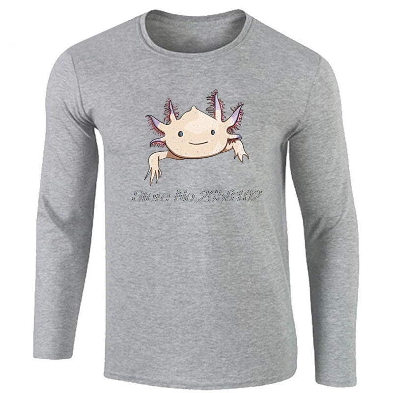 Axolotl друг Забавный мультфильм животных печать мужская футболка Повседневная