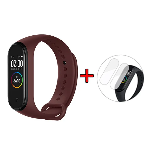 Xiaomi mi Band 4 Smart AMOLED цветной экран браслет пульсометр фитнес Bluetooth 5,0 50MSwim mi ng водонепроницаемый mi Band 4 - Цвет: Band 4 Red Wine