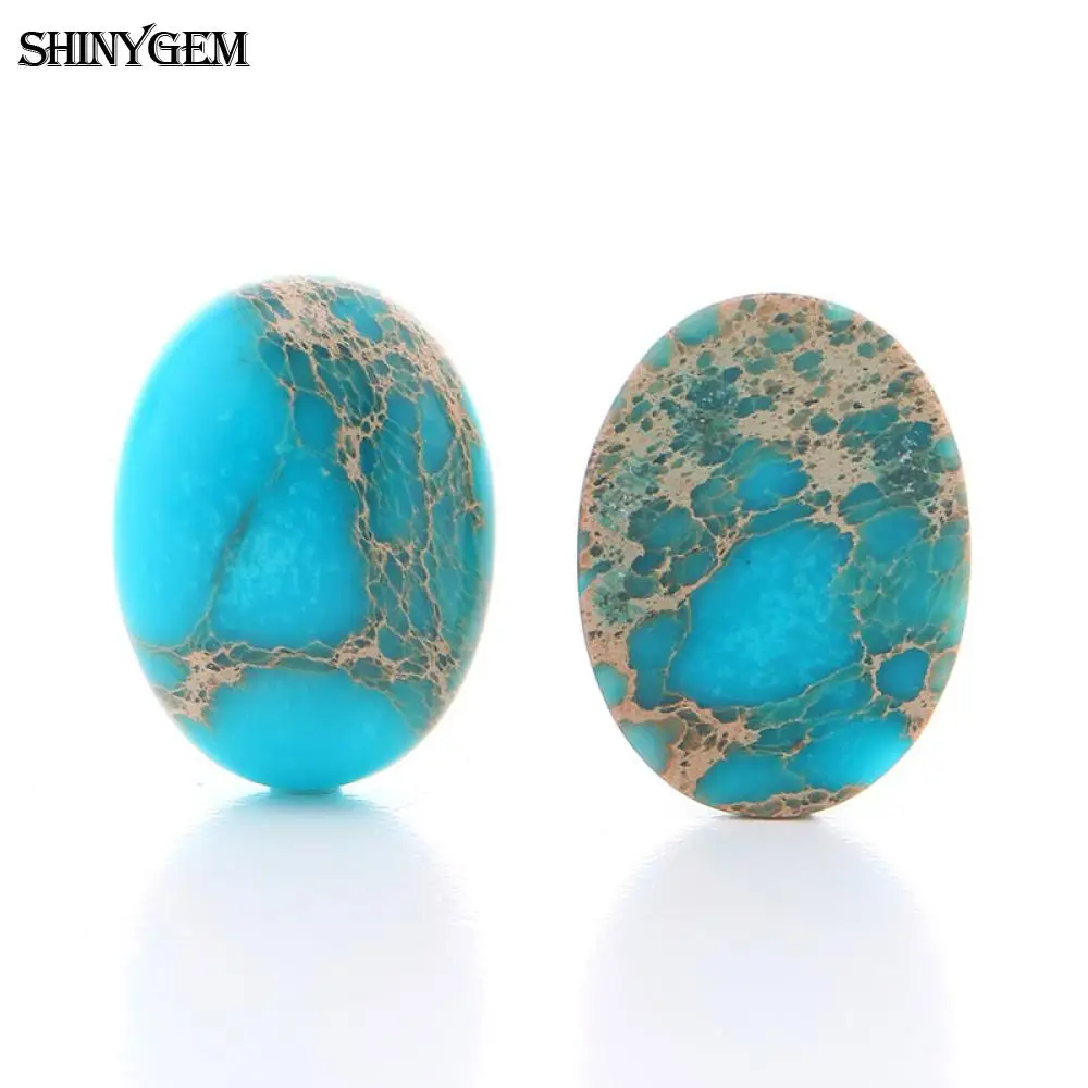 ShinyGem 13x18 мм Овальный Синий Морской осадочный Jaspers кабошон Гладкий изогнутый натуральный камень кольцо Кабошон для изготовления ювелирных изделий 10 шт./лот
