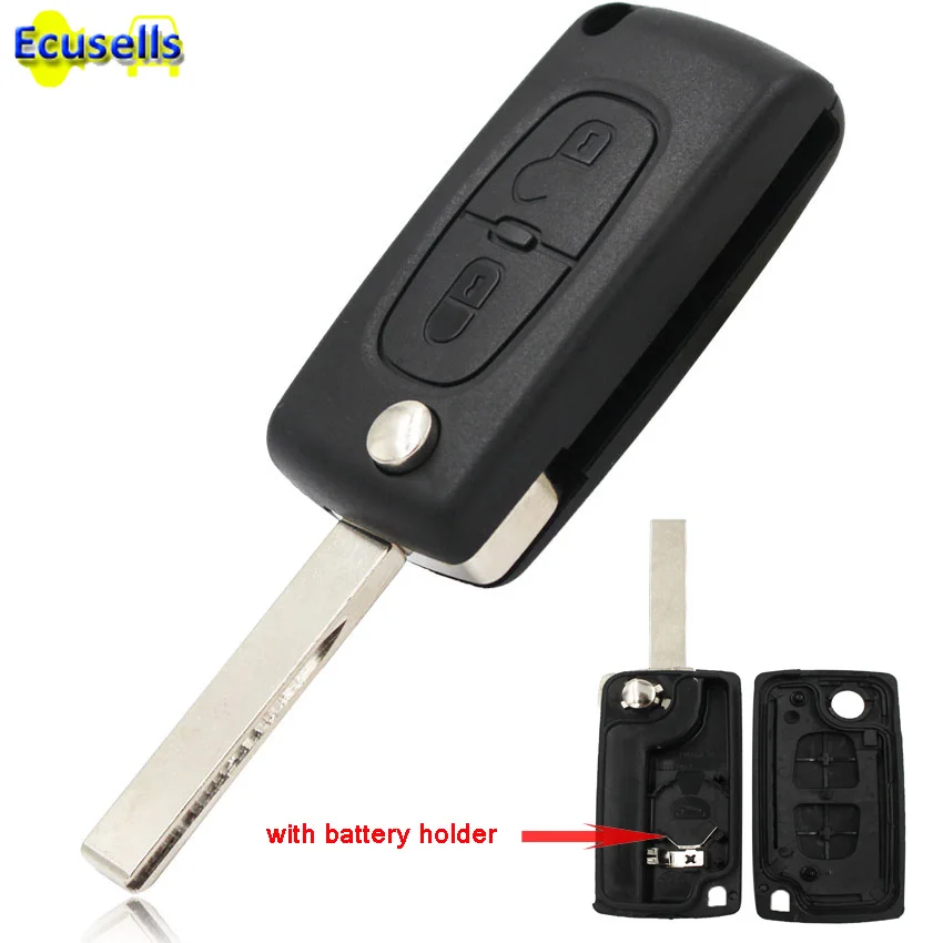 Для PEUGEOT 107 207 307 407 408 Expert 2 кнопки пульт дистанционного управления брелок чехол HU83