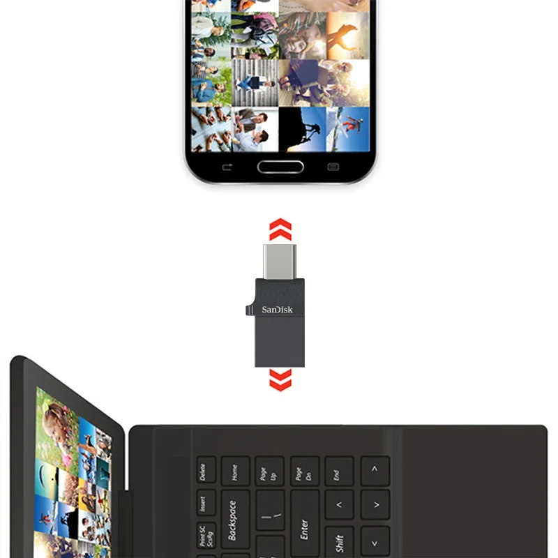 Sandisk Экстремальный тип-c 128 Гб 64 двойной OTG USB флэш-накопитель 32 ГБ флеш-накопитель