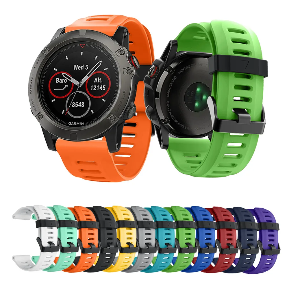 Ремешок силиконовый для наручных часов Garmin Fenix 5X/5X Plus сменный Браслет смарт 3/Fenix