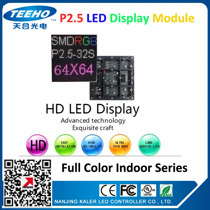 Goedkoop 40 Stks/partij 1/32 Scan LED Scherm Module P2.5 64x64 Pixel Indoor Led Panel 160x160mm SMD2121 Rgb 3in1 Full Color Led Display Module
