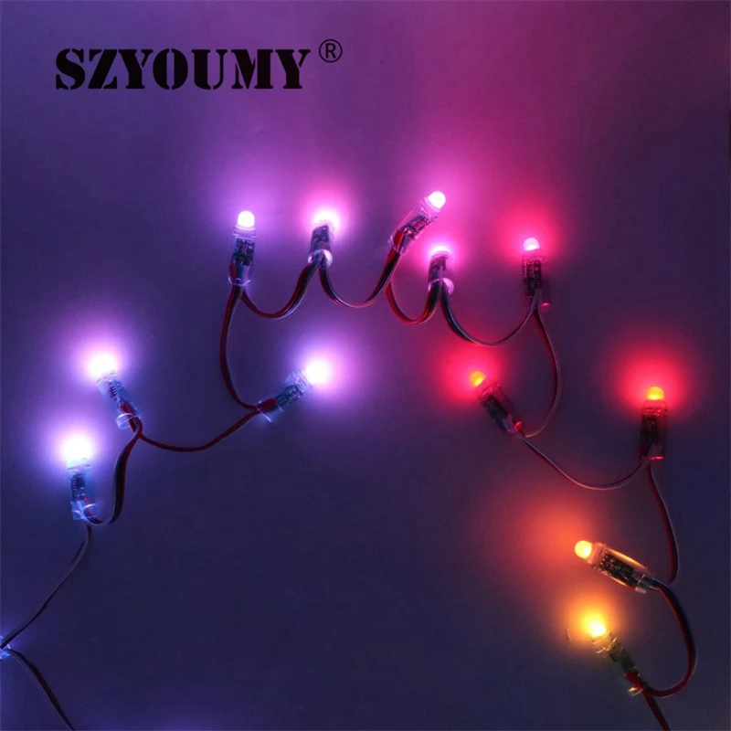 SZYOUMY DC5V WS2811 IC светодиодный модули Строка свет 12 мм Полный Цвет IP68 Водонепроницаемый реклама светодиодный пикселей огни+ светодиодный контроллер