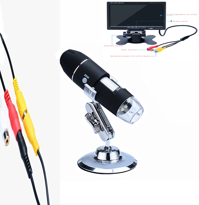 Видео цифровой микроскоп ТВ/AV Интерфейс 1000X с подключением к ТВ Портативный