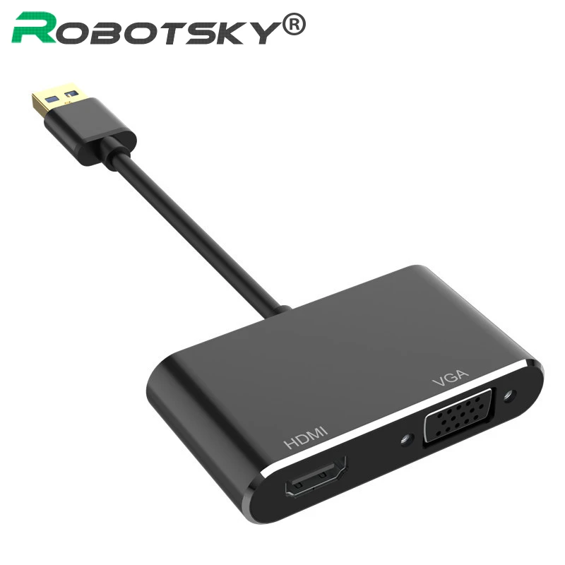 USB 3,0 к HDMI VGA конвертер 1080P видео Графика Кабель-адаптер для Windows 7/8/10 портативных ПК HDTV мониторы проекторов
