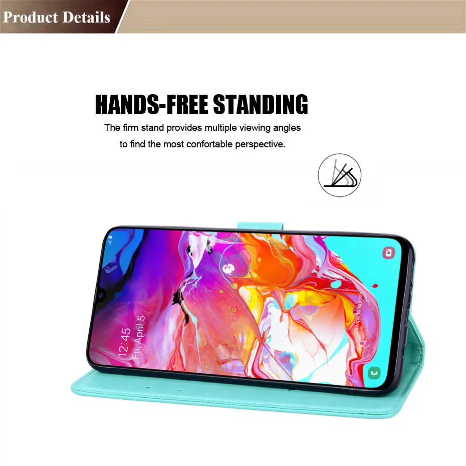 Чехол-книжка из искусственной кожи чехол для samsung galaxy A10 A30 A40 A50 A60 A70 Чехол-бумажник чехол для телефона для samsung A60 A70 3D рельефная Роза чехол