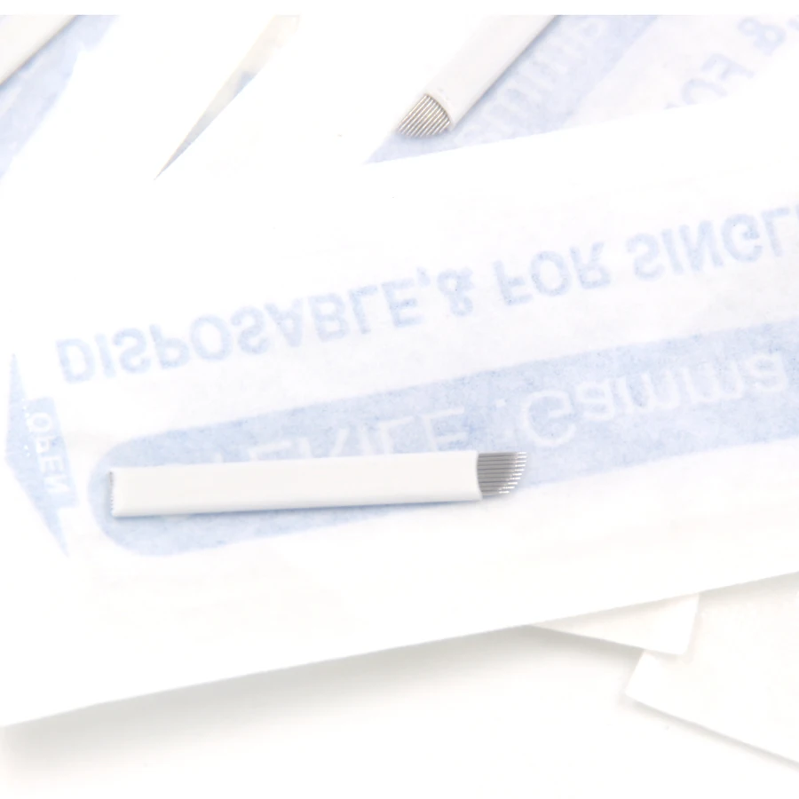 500 шт. 10f микроблейдинг формы татуировки иглы перманентный макияж бровей вышивка