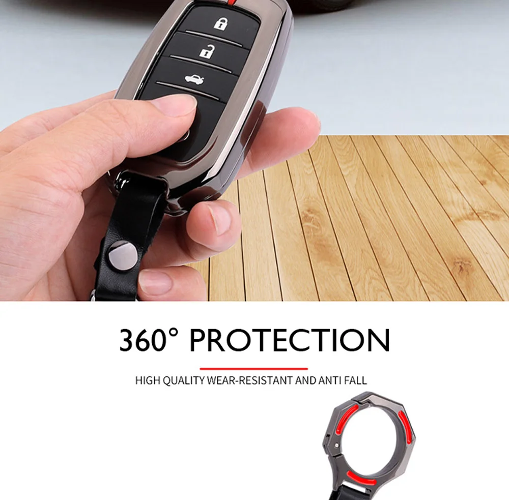 Чехол для ключей автомобиля из цинкового сплава для Toyota Fortuner Rav4 Camry Highlander Crown Corolla пульт дистанционного управления Fob оболочка Защитная крышка брелок сумка