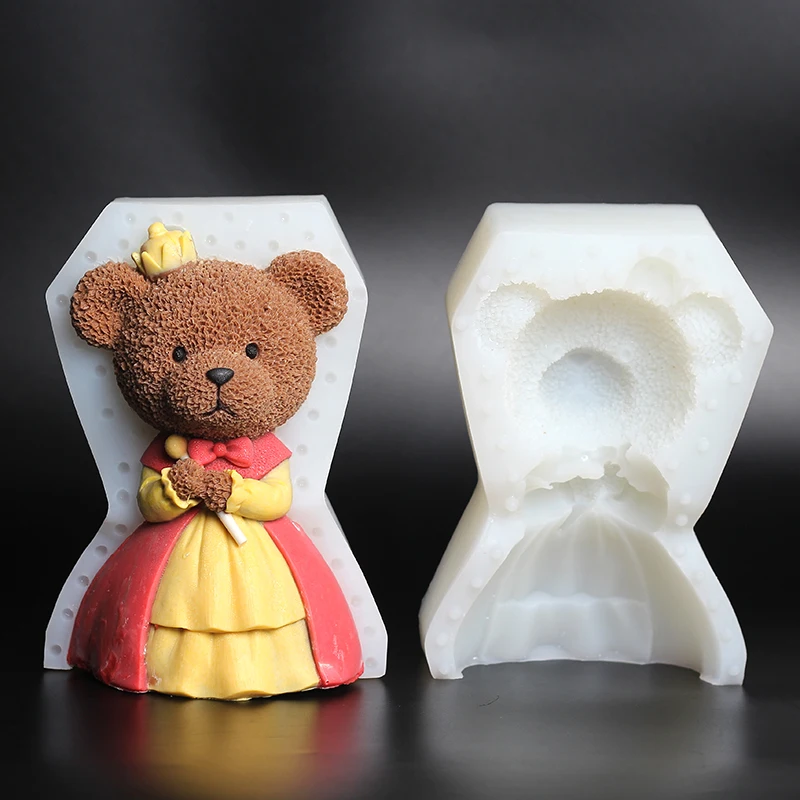 3D Медведь королева силиконовые муссы плесень Мороженое Торт Шоколадный Gateau