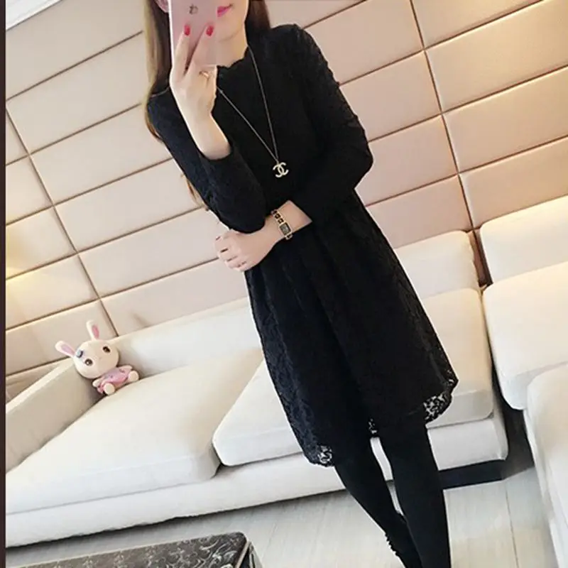 Для женщин 2018 Новый длинным рукавом весеннее платье модные женские туфли по