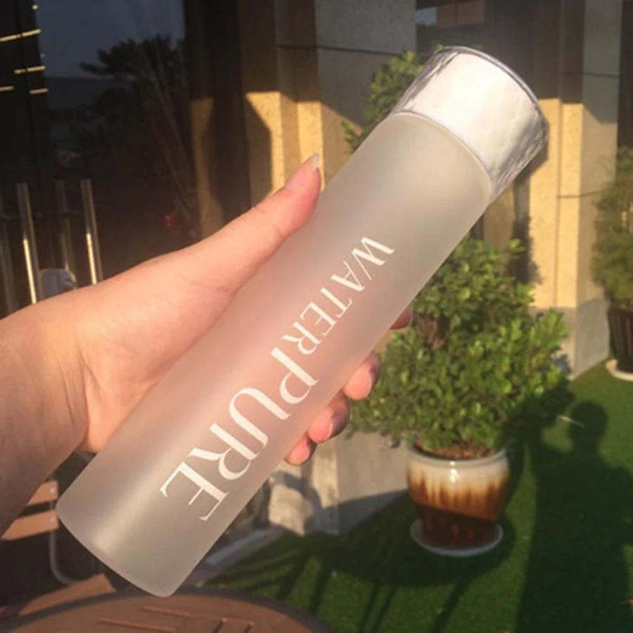 Милая прозрачная стеклянная крышка для бутылки с водой портативные спортивные