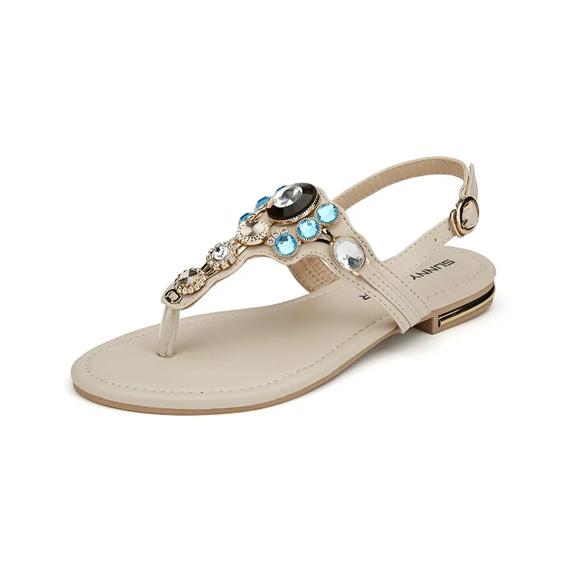 2018 лето новый алмаз носком сандалии женские нескользящие туфли на плоской