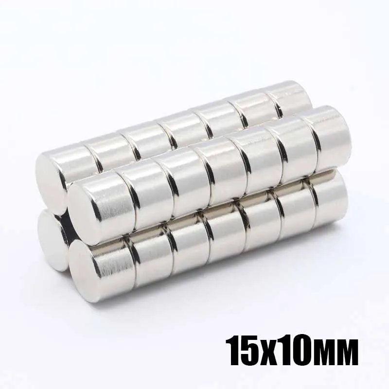 2шт 15x10 мм диск мощный магнитный цилиндр магниты Круглый NdFeB N35 редкоземельные Imanes