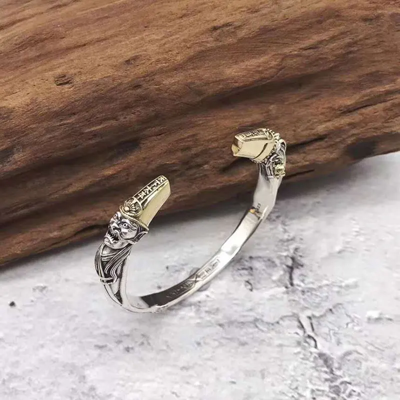 SOQMO Skills and old silversmith s925 серебряные мужские браслеты тайский серебряный крест восстановление древних способов девственницы браслет