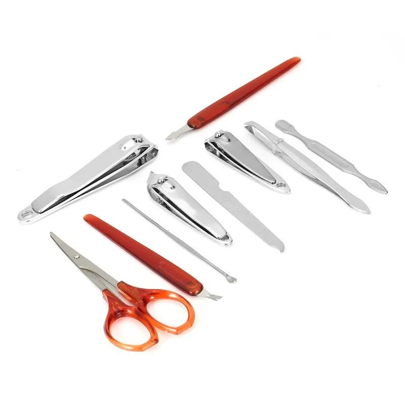 10 шт. профессиональный комплект для стрижки ногтей из нержавеющей стали педикюр