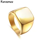 Мужская печатка из сплава в стиле панк, брендовые кольца для мужчин, смелые белые черные однотонные полированные модные ювелирные украшения