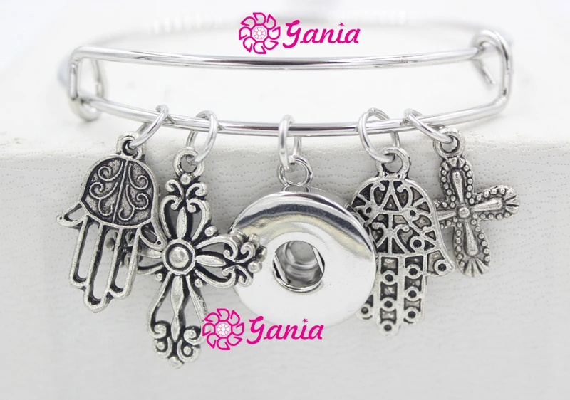 10PCS Wholesale Interchangeable DIY Jewelry Religious Faith Cross Hand Charms Bracelets for women Fit Snap | Украшения и